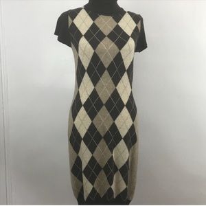 COPY - 💐 Benetton turtle neck wool argyle dress